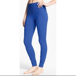Karma Royal Blue Ribbed High Waisted Yama Tight Leggings